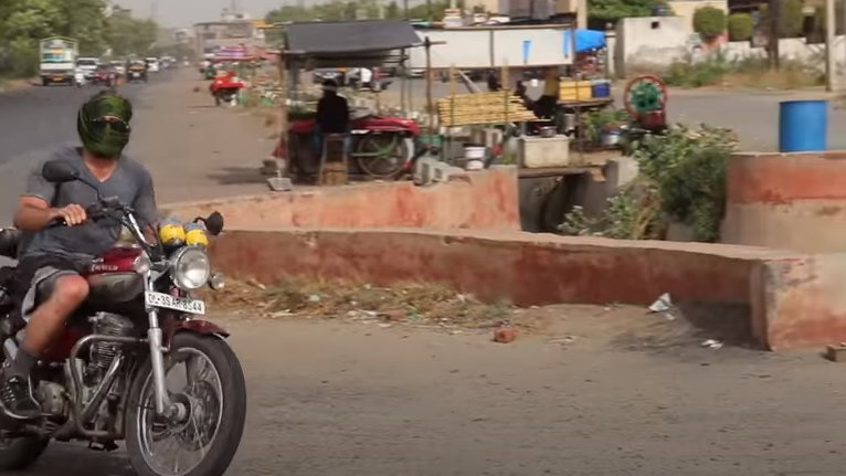 Riding motorcycle India